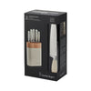 White Oval Knife 6 Piece Block Set