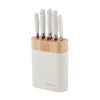 White Oval Knife 6 Piece Block Set